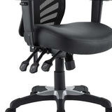 Raffia Vinyl Office Chair in Black