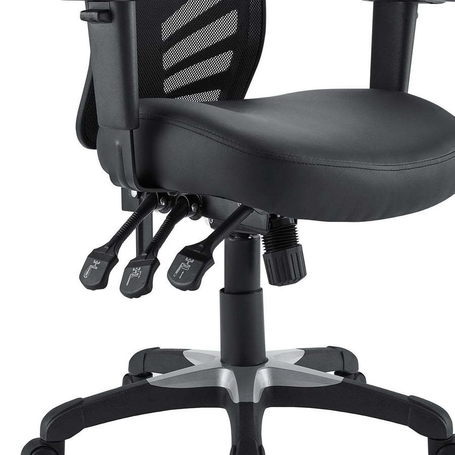 Raffia Vinyl Office Chair in Black