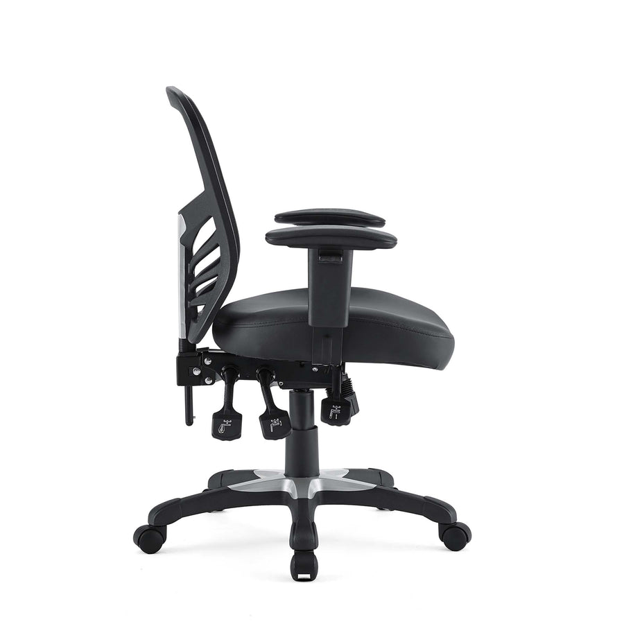 Raffia Vinyl Office Chair in Black
