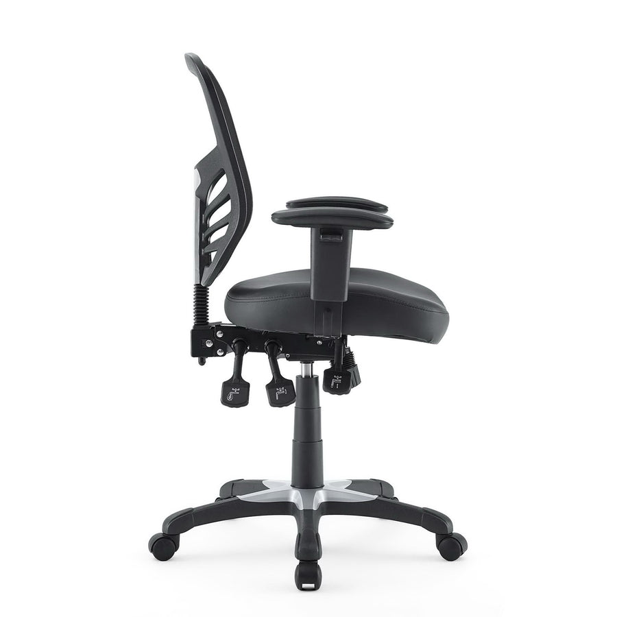 Raffia Vinyl Office Chair in Black