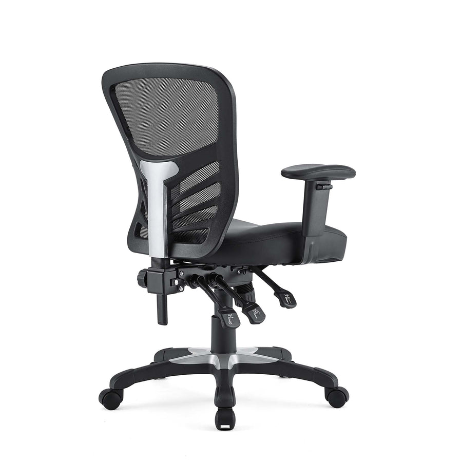 Raffia Vinyl Office Chair in Black