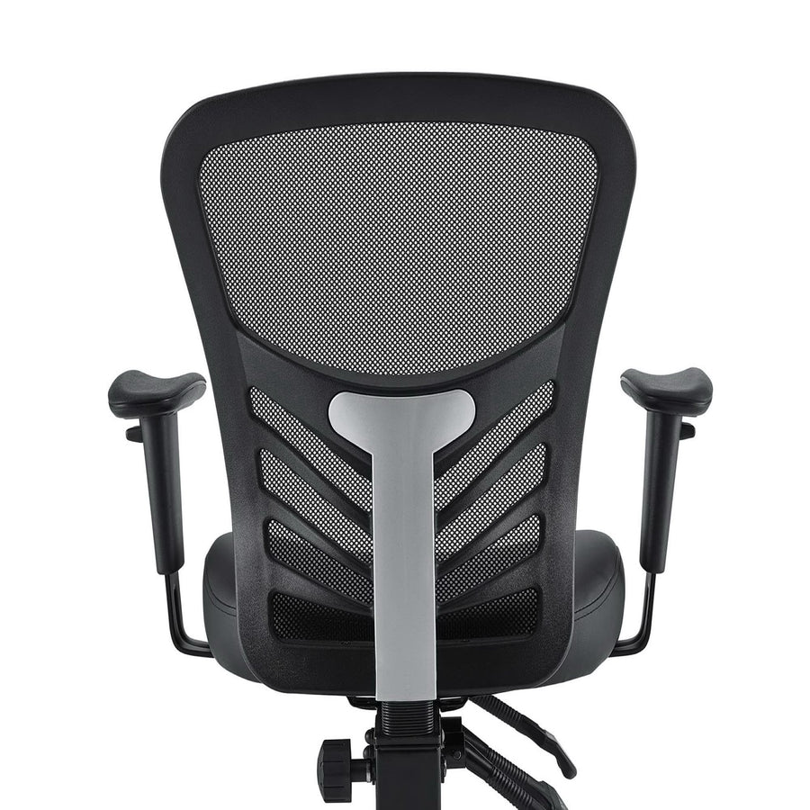 Raffia Vinyl Office Chair in Black