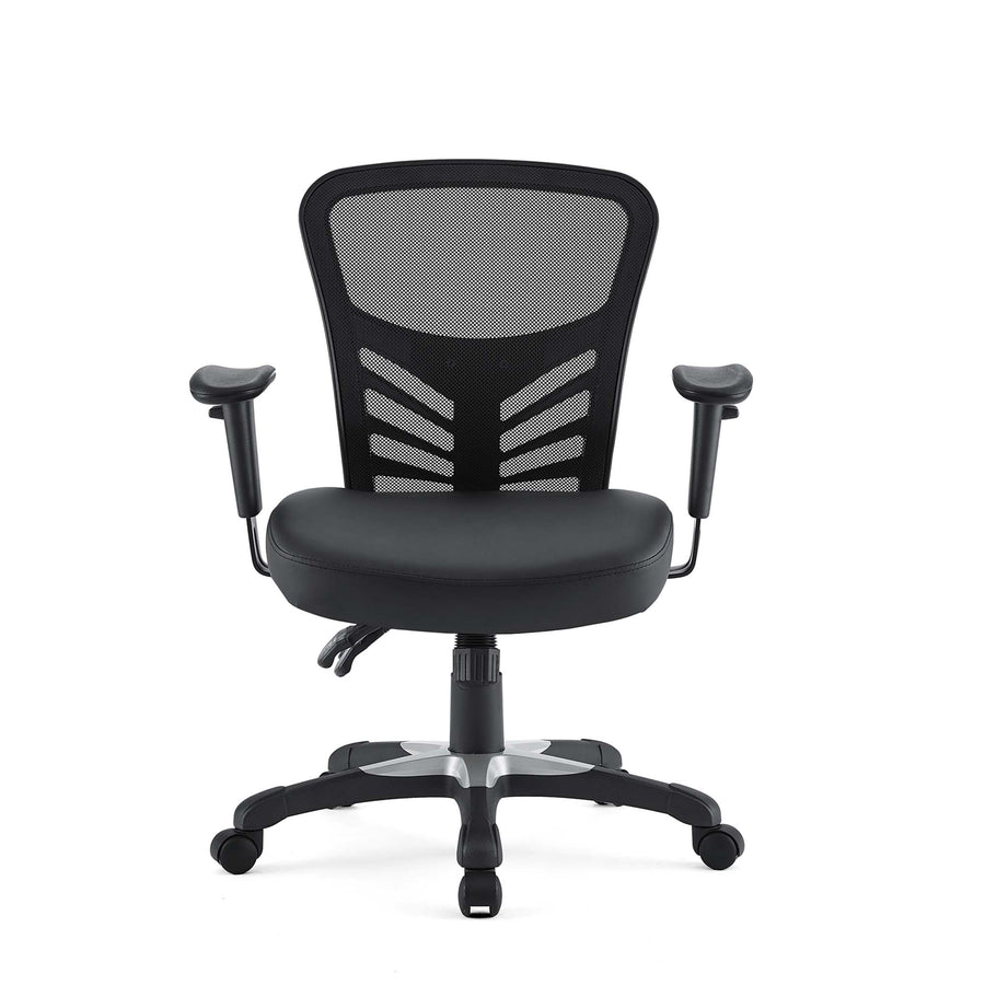 Raffia Vinyl Office Chair in Black