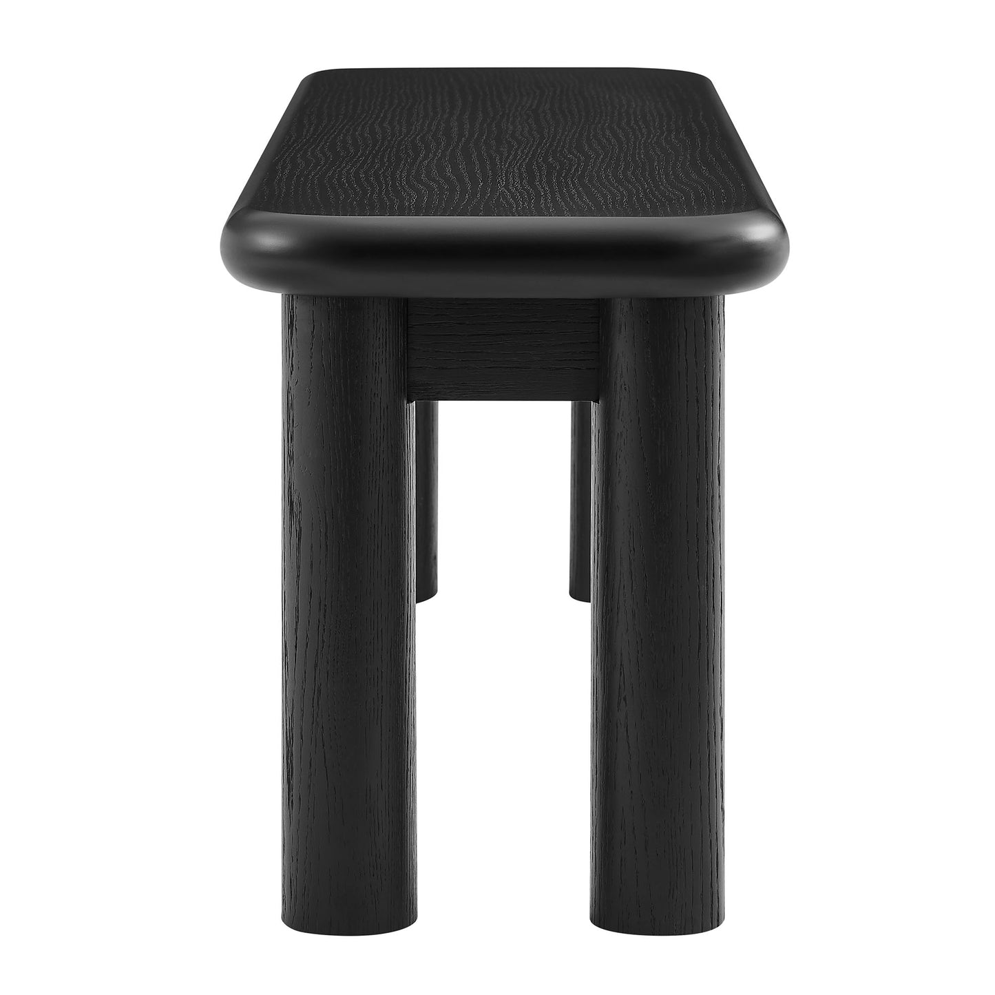 Wells 58" Oak Wood Bench in Black