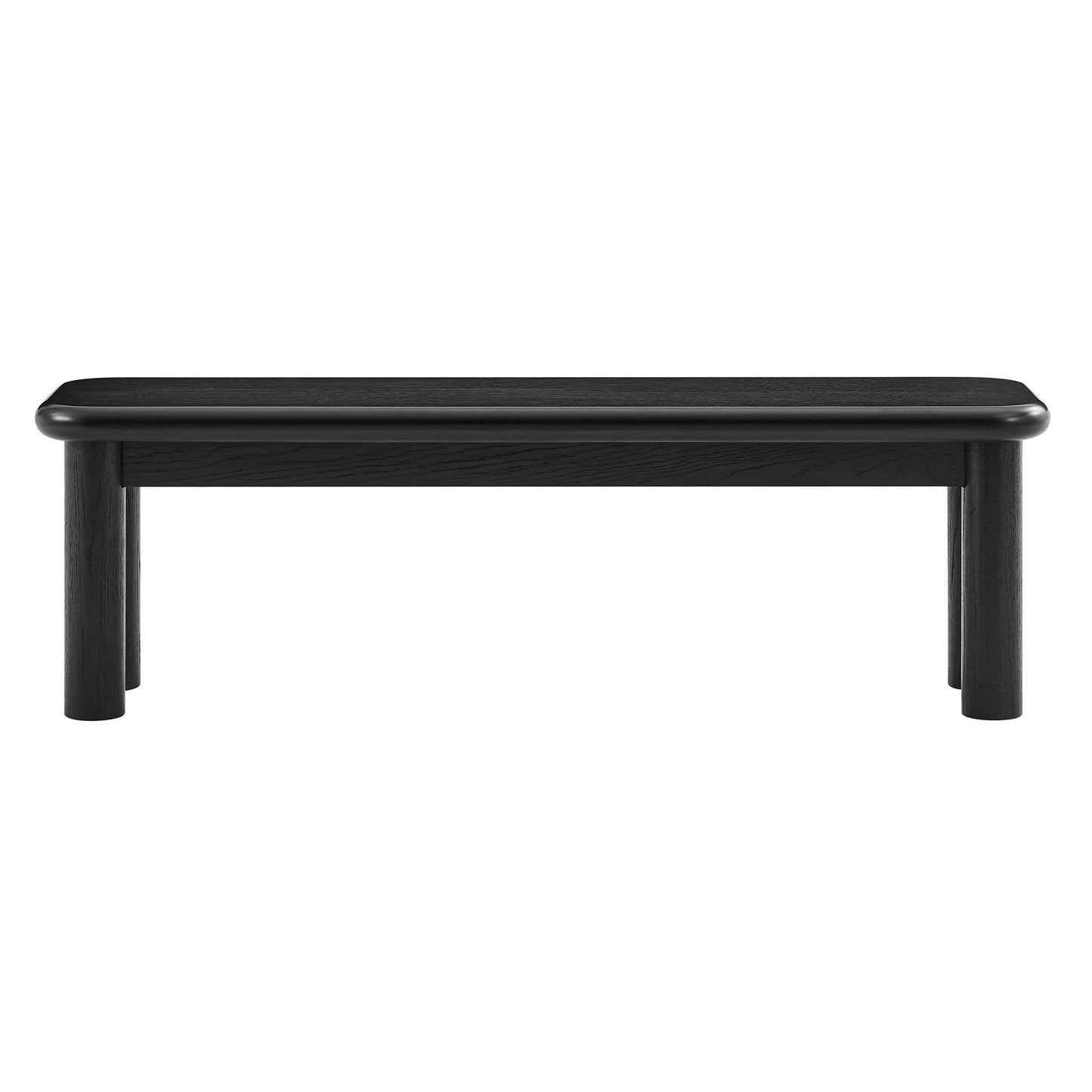 Wells 58" Oak Wood Bench in Black