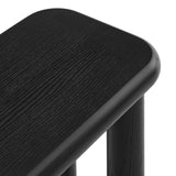 Wells 58" Oak Wood Bench in Black