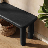 Wells 58" Oak Wood Bench in Black