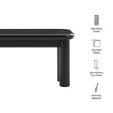 Wells 58" Oak Wood Bench in Black