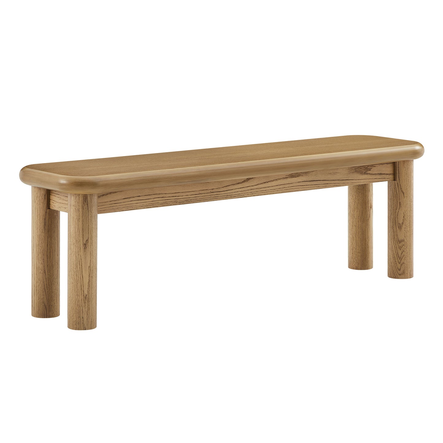 Wells 58" Oak Wood Bench in Weathered Oak