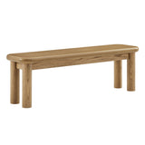Wells 58" Oak Wood Bench in Weathered Oak