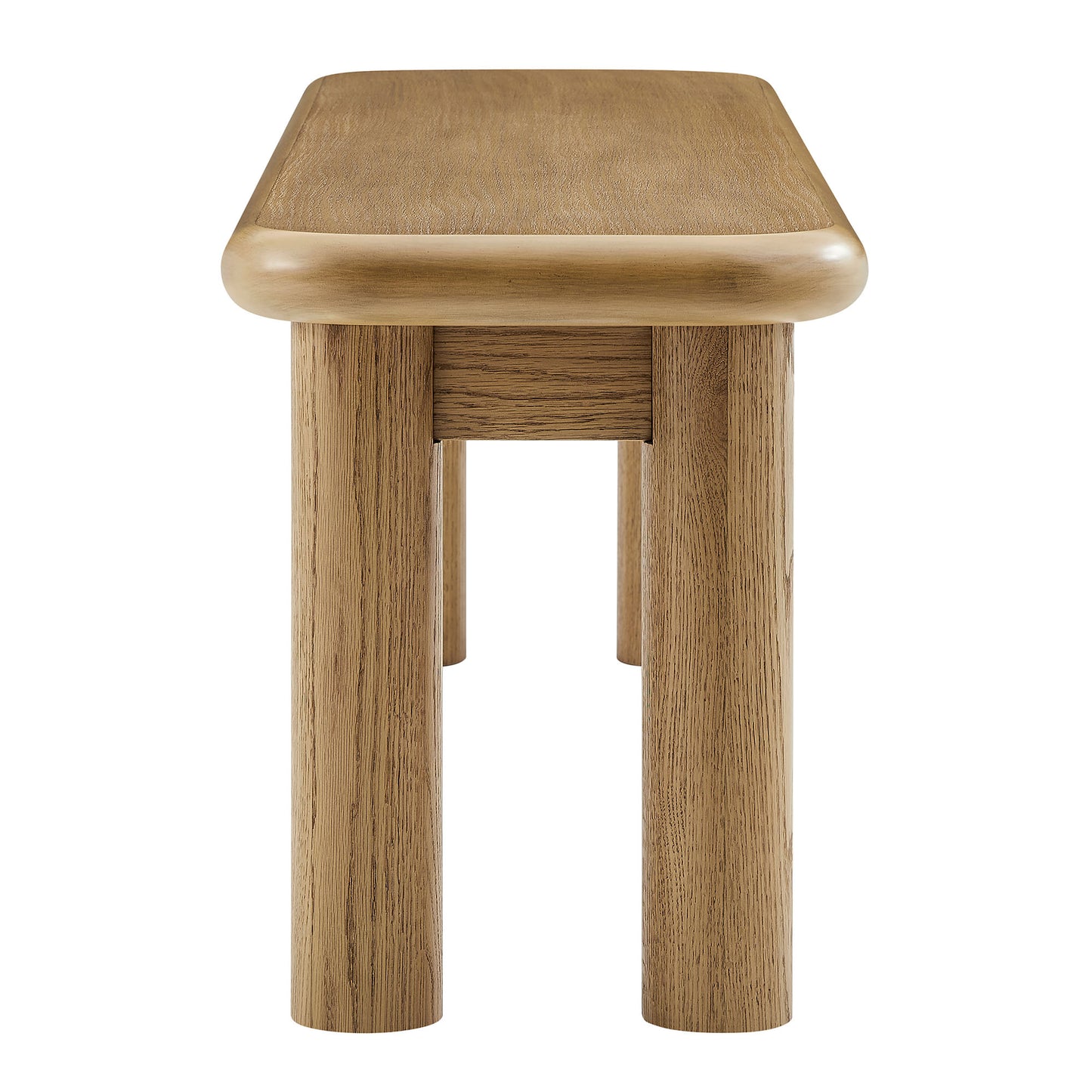 Wells 58" Oak Wood Bench in Weathered Oak