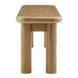 Wells 58" Oak Wood Bench in Weathered Oak