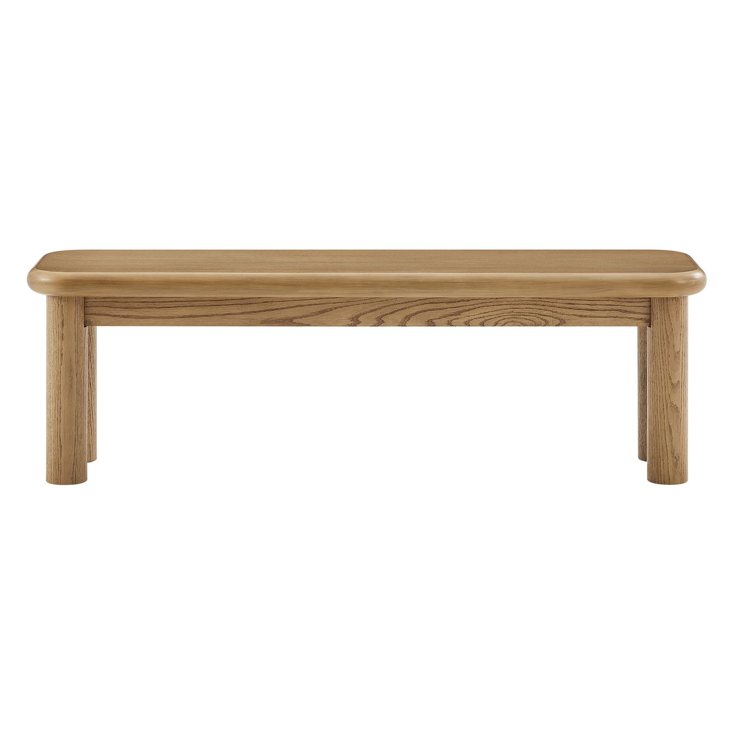 Wells 58" Oak Wood Bench in Weathered Oak