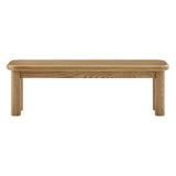 Wells 58" Oak Wood Bench in Weathered Oak