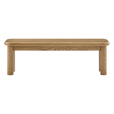 Alvia 58" Oak Wood Bench in Weathered Oak