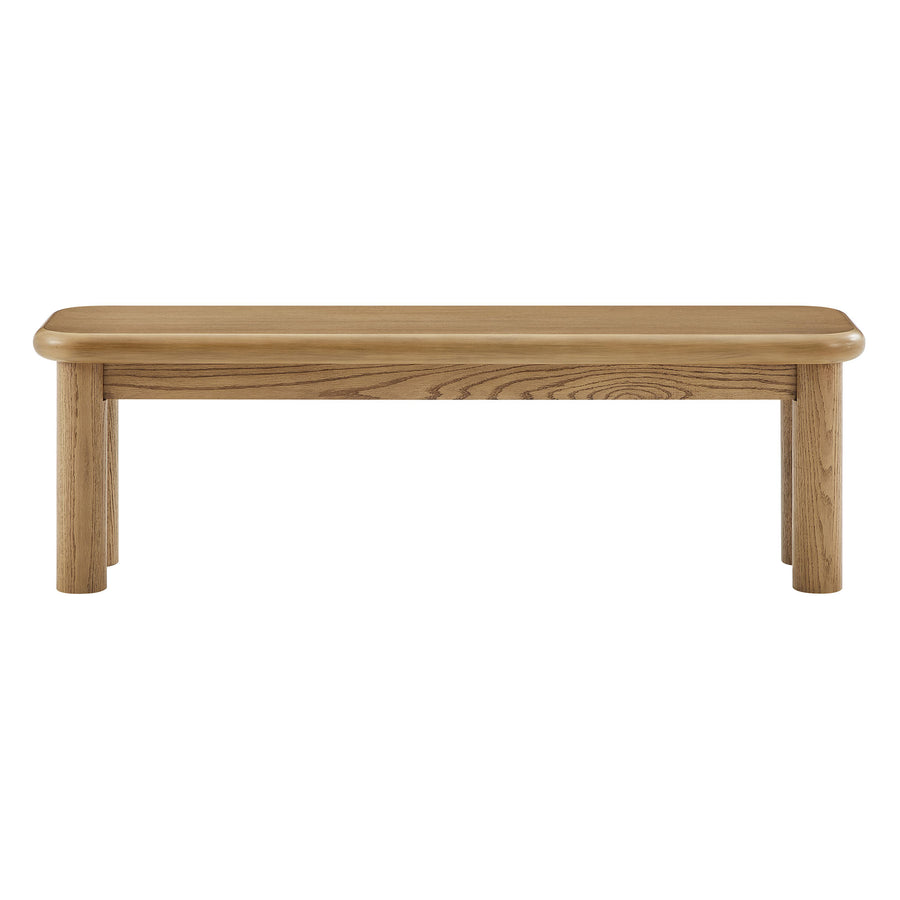 Wells 58" Oak Wood Bench in Weathered Oak