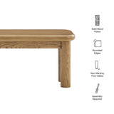 Wells 58" Oak Wood Bench in Weathered Oak