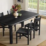 Wells 5-Piece Oak Wood Dining Table and Chairs Set in Black