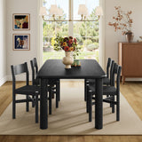 Wells 5-Piece Oak Wood Dining Table and Chairs Set in Black