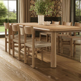 Wells 7-Piece Oak Wood Extendable Dining Table and Chairs Set in Weathered Oak