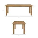 Wells 7-Piece Oak Wood Extendable Dining Table and Chairs Set in Weathered Oak