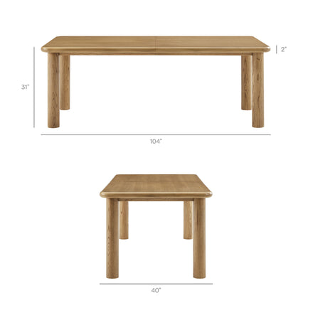Alvia 7-Piece Oak Wood Extendable Dining Table and Chairs Set in Weathered Oak