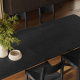 Wells 9-Piece Oak Wood Extendable Dining Table and Chairs Set in Black