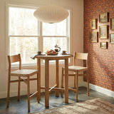 Wells 3-Piece Round Oak Wood Bar Table With Bar Stools Set in Weathered Oak