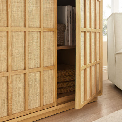 Aiko 39 Inch Japandi Accent Cabinet by Furniture for America