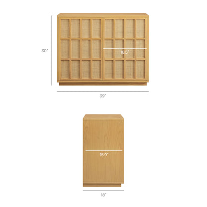 Aiko 39 Inch Japandi Accent Cabinet by Furniture for America