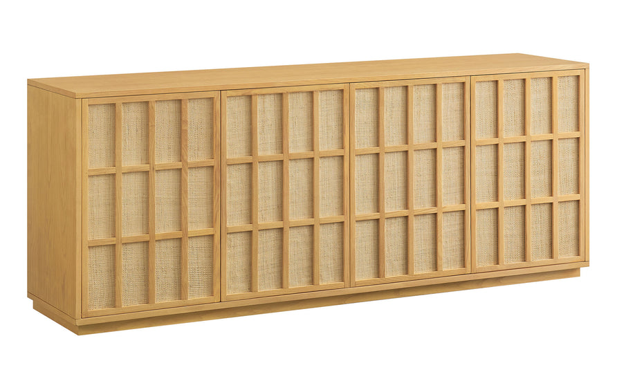 Honey 76 Inch Japandi Sideboard in Light Oak