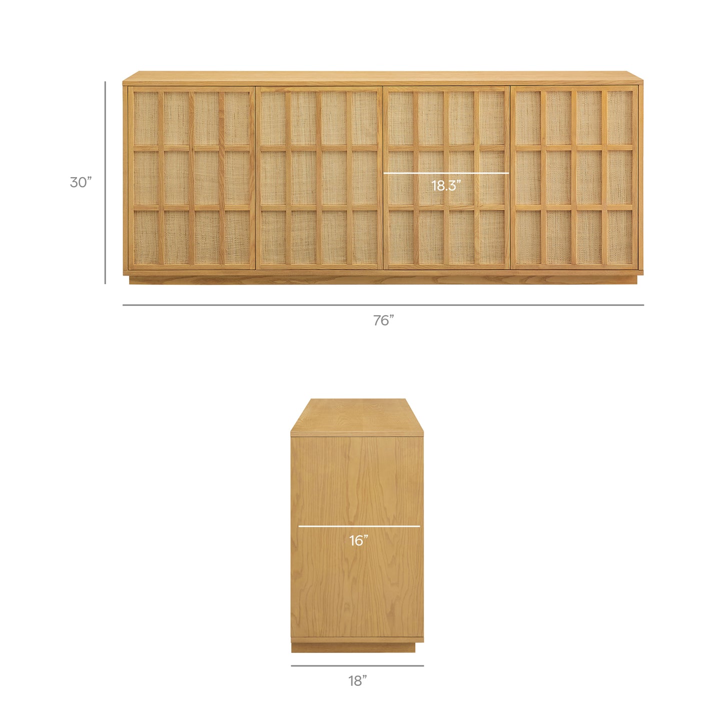 Aiko 76 Inch Japandi Sideboard by Furniture for America