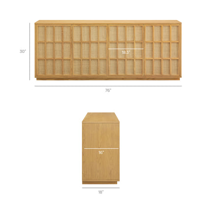 Aiko 76 Inch Japandi Sideboard by Furniture for America
