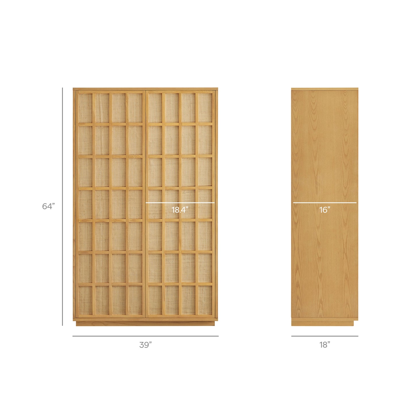 Aiko 64 Inch Tall Japandi Storage Cabinet by Furniture for America