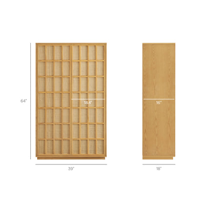 Aiko 64 Inch Tall Japandi Storage Cabinet by Furniture for America