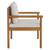 Lyric Outdoor Patio Teak Wood Rope Dining Chair in Natural Sail