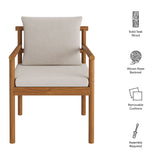Lyric Outdoor Patio Teak Wood Rope Dining Chair in Natural Sail