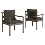Lyric 7 Piece Outdoor Patio Teak Wood Dining Set in Weathered Gray Flint