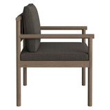 Lyric Outdoor Patio Teak Wood Rope Dining Chair in Weathered Gray Flint