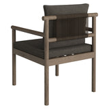 Lyric Outdoor Patio Teak Wood Rope Dining Chair in Weathered Gray Flint