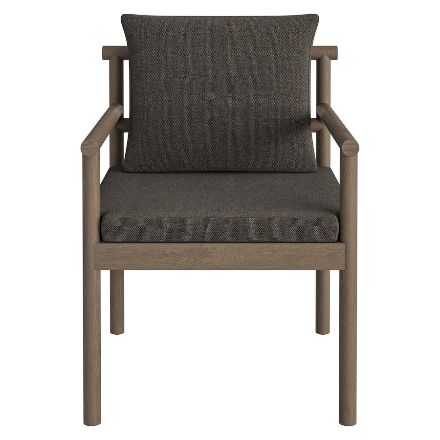Lyric 7 Piece Outdoor Patio Teak Wood Dining Set in Weathered Gray Flint