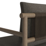 Lyric Outdoor Patio Teak Wood Rope Dining Chair in Weathered Gray Flint
