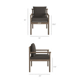 Lyric Outdoor Patio Teak Wood Rope Dining Chair in Weathered Gray Flint
