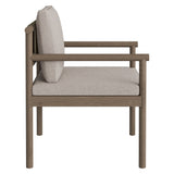 Lyric Outdoor Patio Teak Wood Rope Dining Chair in Weathered Gray Pebble