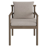 Lyric 7 Piece Outdoor Patio Teak Wood Dining Set in Weathered Gray Pebble