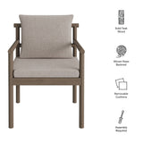 Lyric Outdoor Patio Teak Wood Rope Dining Chair in Weathered Gray Pebble