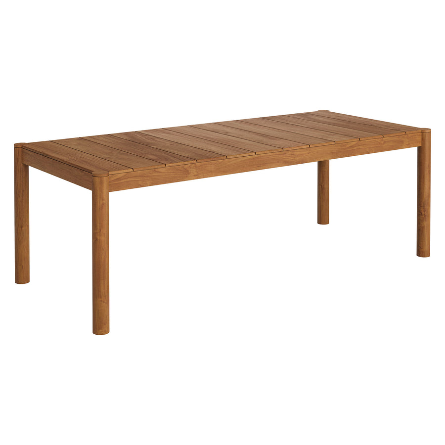 Lyric 7 Piece Outdoor Patio Teak Wood Dining Set in Natural Sail