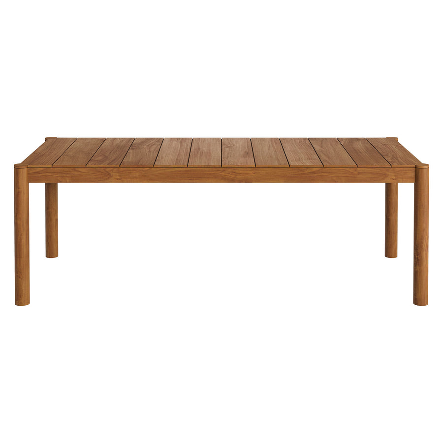 Lyric 7 Piece Outdoor Patio Teak Wood Dining Set in Natural Sail
