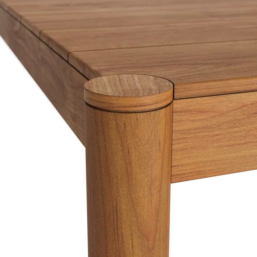 Lyric 89-Inch Outdoor Patio Teak Wood Dining Table in Natural