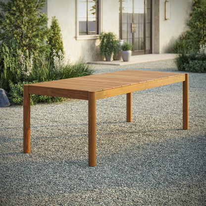 Eleni 89-Inch Outdoor Patio Teak Wood Dining Table by Furniture for America